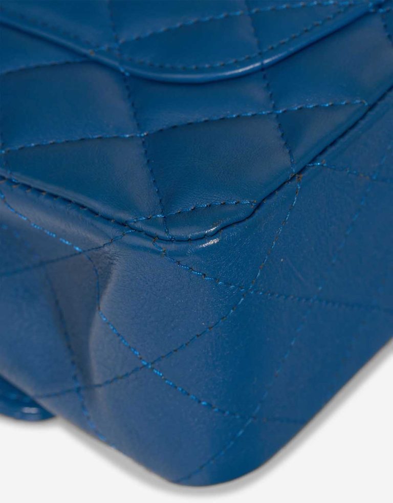 Chanel Timeless Mini Rectangular Lamb Blue Signs of wear | Sell your designer bag
