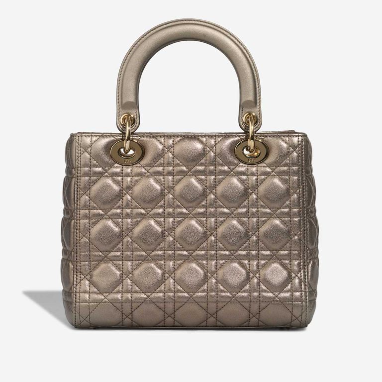 Dior Lady Medium Calf Metallic Grey | Sell your designer bag