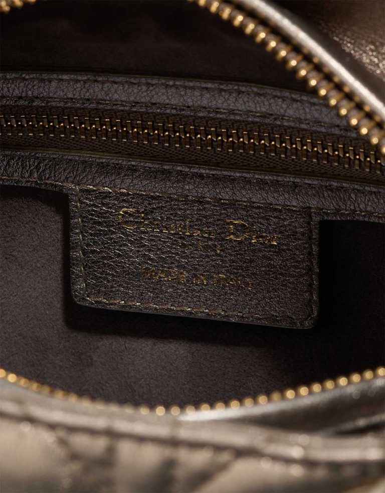 Dior Lady Medium Calf Metallic Grey Logo | Sell your designer bag
