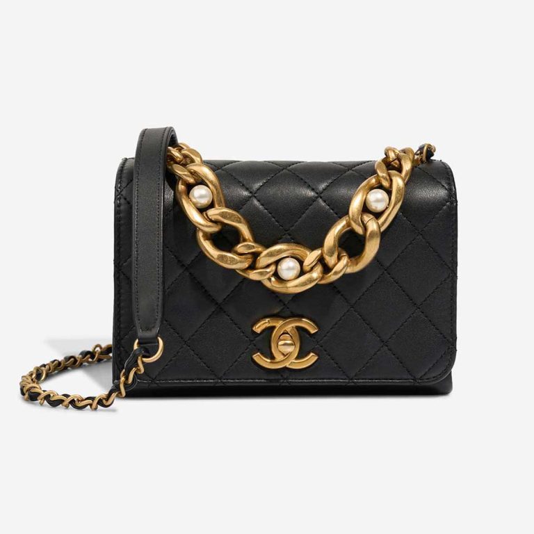 Chanel Flap Bag Mini Rectangular Calf Black Front | Sell your designer bag