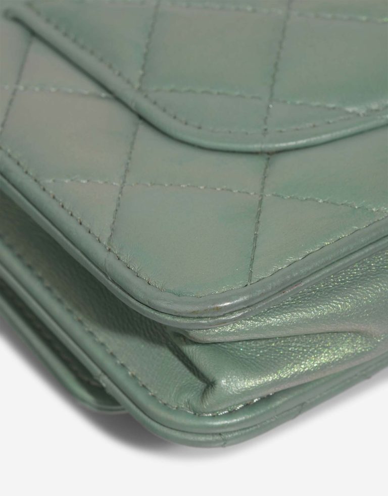 Chanel Trendy CC Wallet On Chain Lamb Iridescent / Water Green Signs of wear | Sell your designer bag