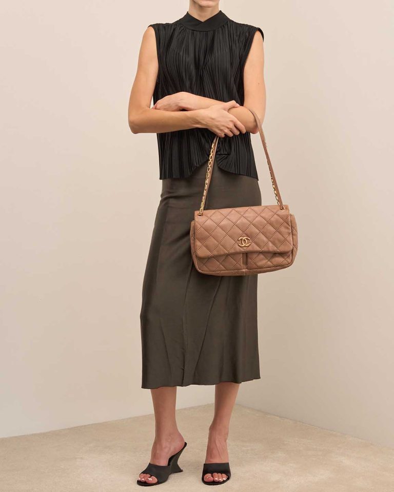 Chanel Timeless Jumbo Calf Beige Front | Sell your designer bag