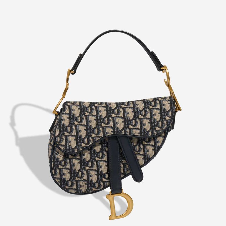 Dior Saddle Mini Oblique Jacquard Blue Front | Sell your designer bag