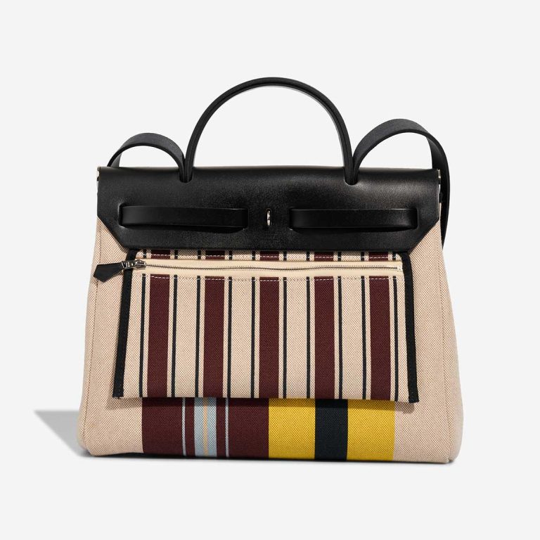 Hermès Herbag 31 Vache Hunter / Toile Écru / Beige / Jaune / Bordeaux / Black | Sell your designer bag
