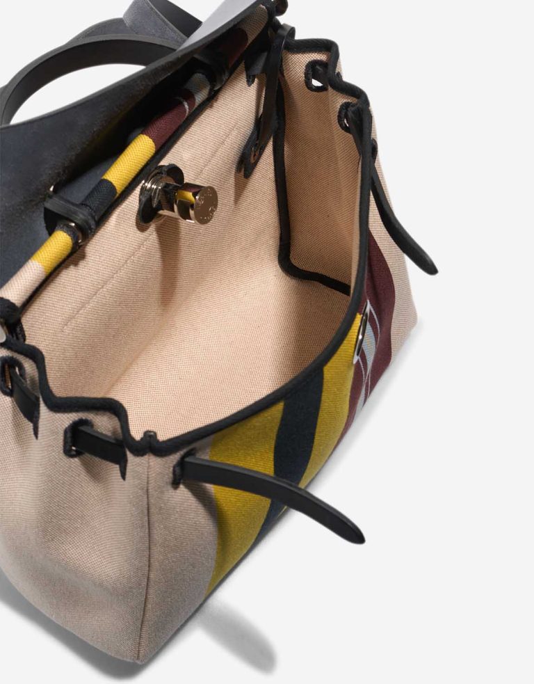 Hermès Herbag 31 Vache Hunter / Toile Écru / Beige / Jaune / Bordeaux / Black Inside | Sell your designer bag