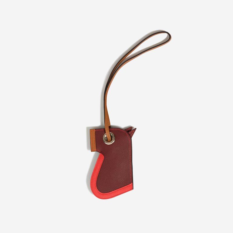 Hermès Camail Key Ring Epsom Gold / Rouge H / Rose Jaipur Front | Sell your designer bag