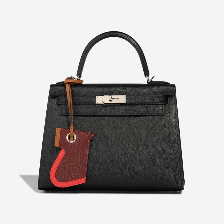 Hermès Camail Key Ring Epsom Gold / Rouge H / Rose Jaipur Front | Sell your designer bag