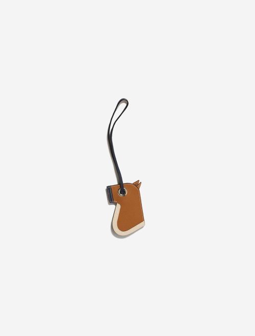 Hermès Camail Key Ring Epsom Gold / Bleu Nuit / Nata Front | Sell your designer bag