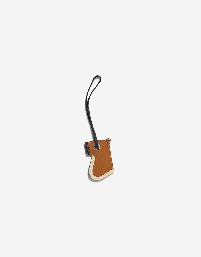 Hermès Camail Key Ring Epsom Gold / Bleu Nuit / Nata Front | Sell your designer bag