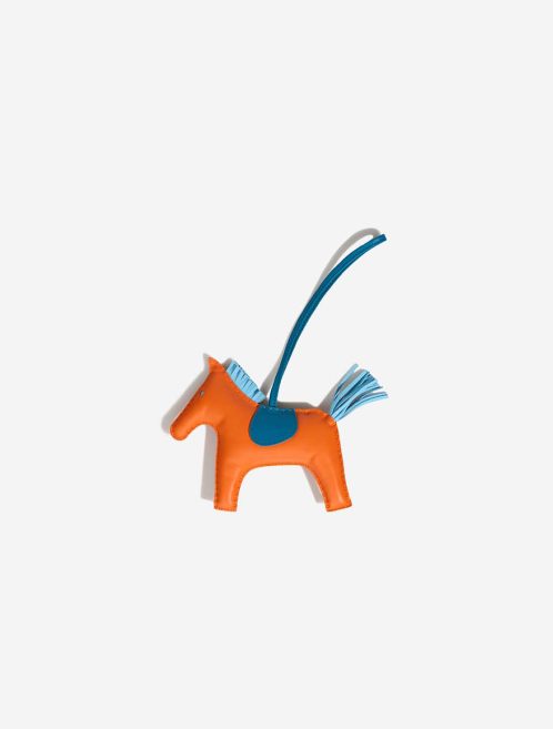 Hermès Rodeo GM Milo Lamb Feu / Bleu Aztec / Bleu Mykonos Front | Sell your designer bag