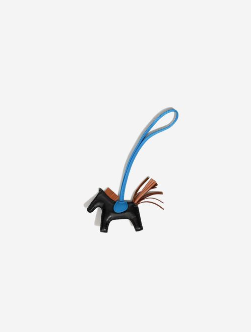 Hermès Rodeo PM Milo Lamb Black / Sésame / Bleu Zanzibar Front | Sell your designer bag