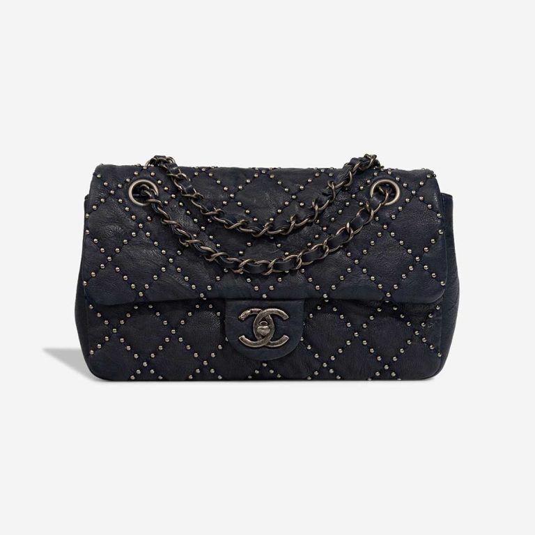 Chanel Timeless Medium Goat Dark Blue Front | Sell your designer bag