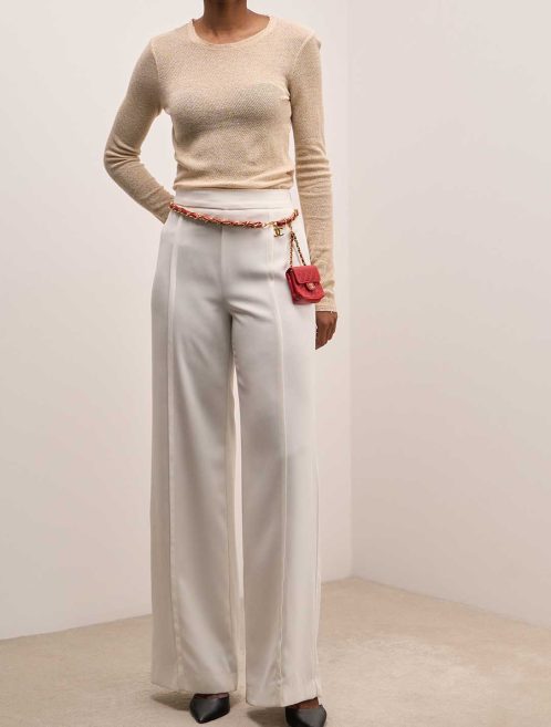 Chanel Timeless Belt Bag Micro Lamb Red on Model | Sell your designer bag