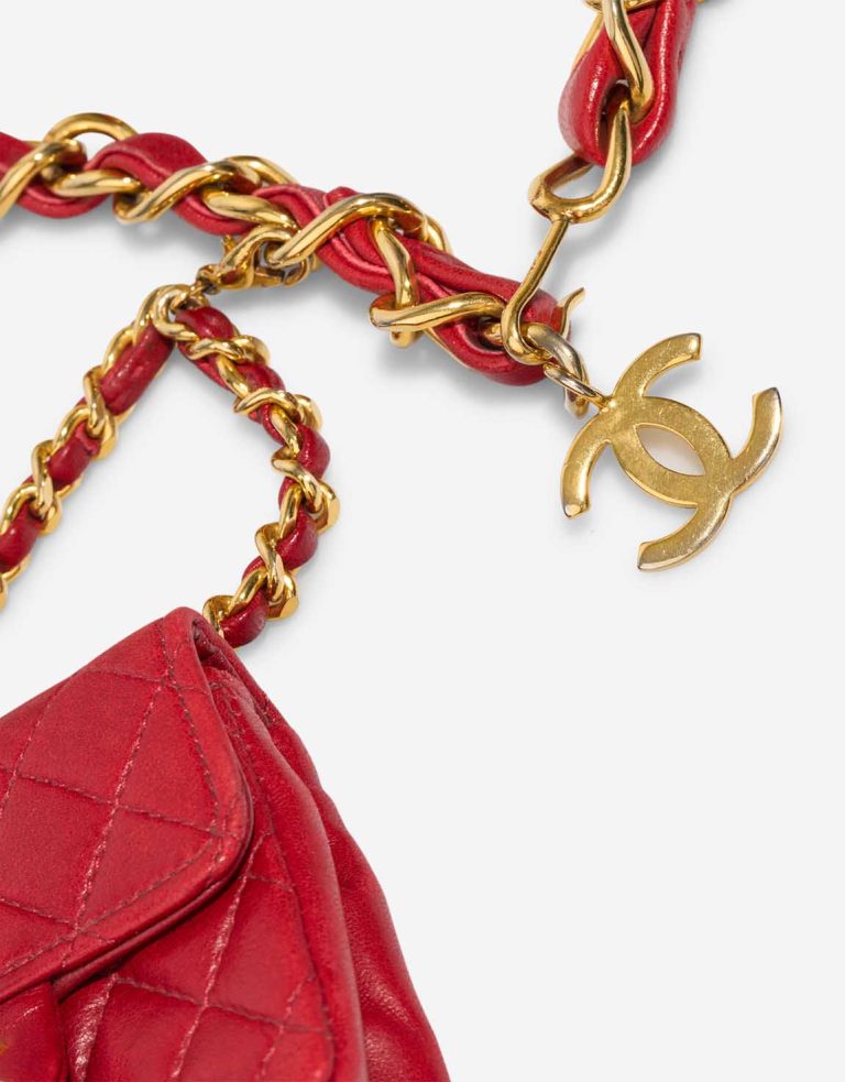 Chanel Timeless Belt Bag Micro Lamb Red Signs of wear | Sell your designer bag