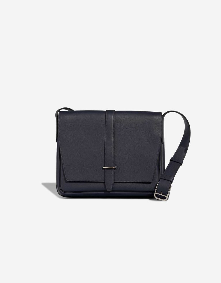 Hermès Steve Light Junior Messenger Bag Evercolor Bleu Nuit Front | Sell your designer bag