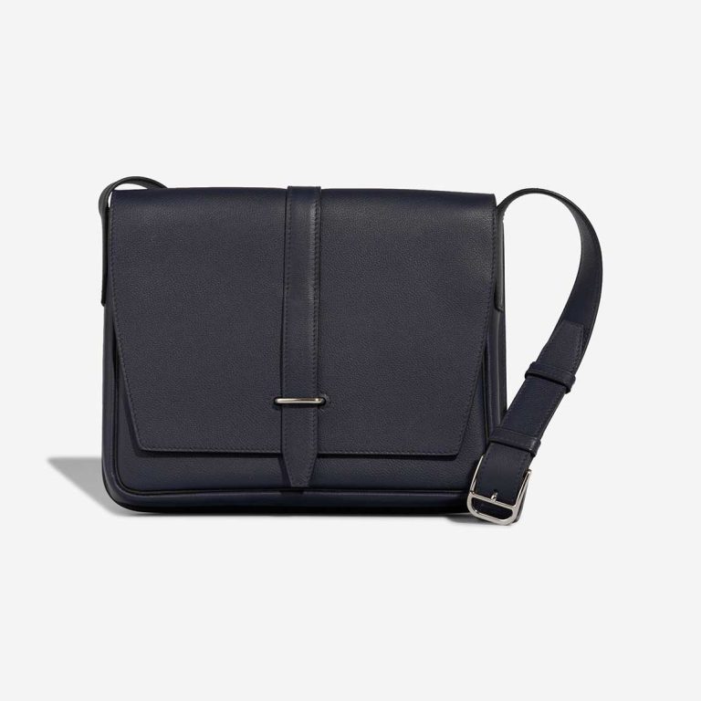 Hermès Steve Light Junior Messenger Bag Evercolor Bleu Nuit Front | Sell your designer bag