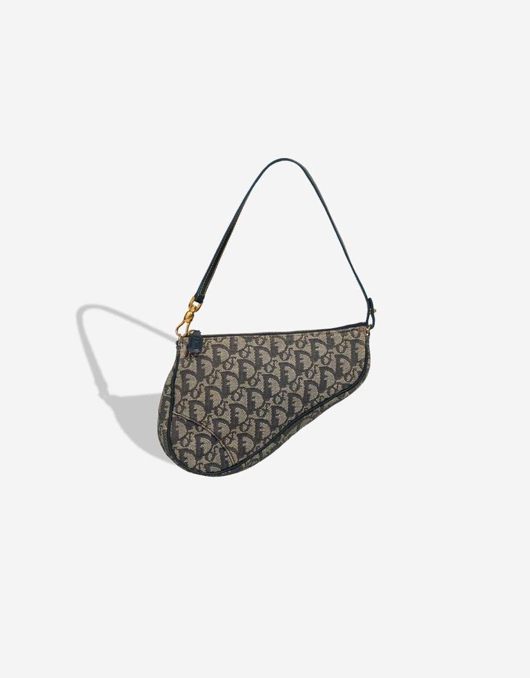 Dior Saddle Pochette Oblique Jacquard Blue Front | Sell your designer bag