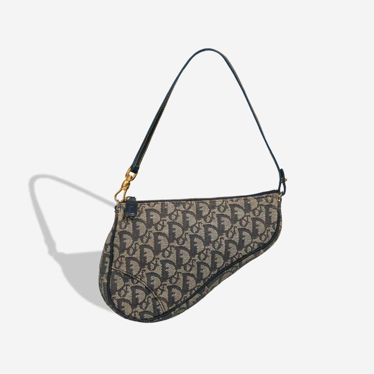 Dior Saddle Pochette Oblique Jacquard Blue Front | Sell your designer bag