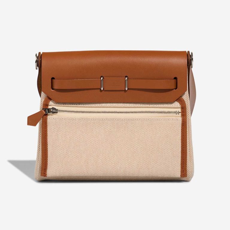 Hermès Herbag Mini Toile / Vache Hunter Écru / Beige / Fauve | Sell your designer bag