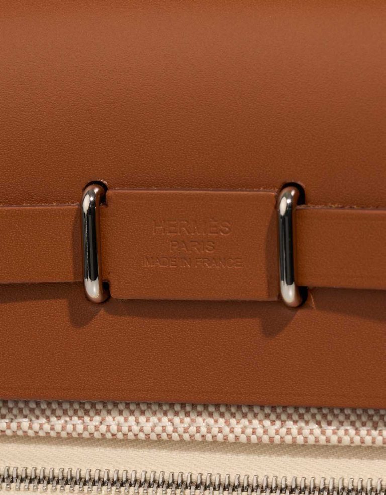 Hermès Herbag Mini Toile / Vache Hunter Écru / Beige / Fauve Logo | Sell your designer bag