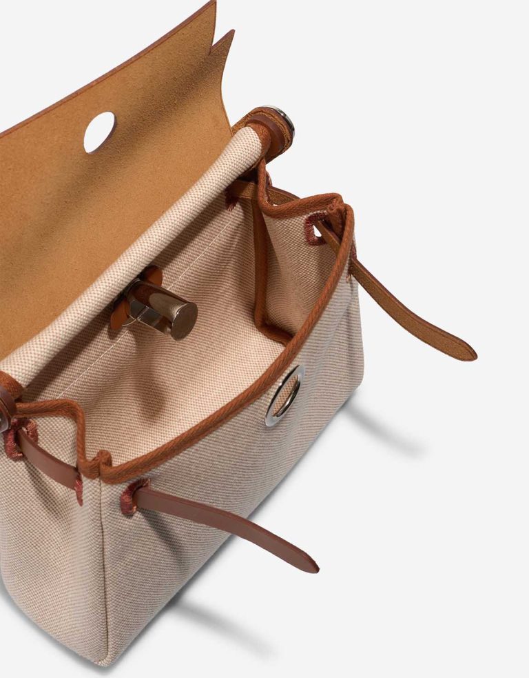 Hermès Herbag Mini Toile / Vache Hunter Écru / Beige / Fauve Inside | Sell your designer bag