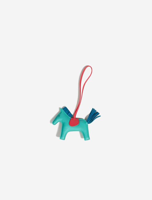 Hermès Rodeo MM Milo Lamb Bleu Aztèque / Bleu Izmir / Rouge Vermillon Front | Sell your designer bag