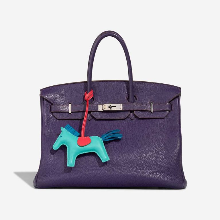 Hermès Rodeo MM Milo Lamb Bleu Aztèque / Bleu Izmir / Rouge Vermillon Front | Sell your designer bag