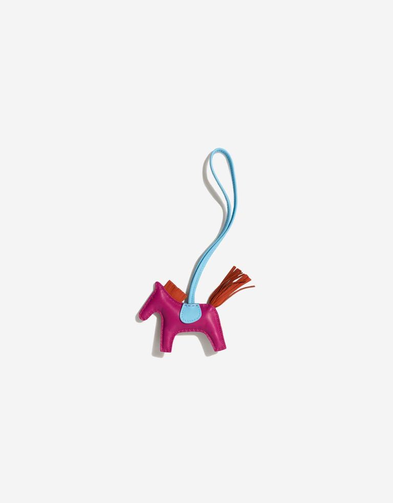 Hermès Rodeo PM Milo Lamb Bleu Céleste / Magnolia / Rouge Vif Front | Sell your designer bag