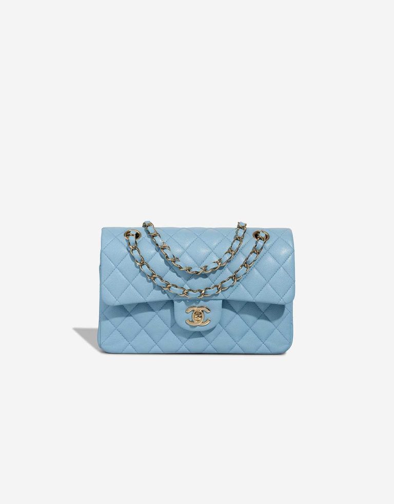 Chanel Timeless Small Caviar Light Blue Front | Sell your designer bag