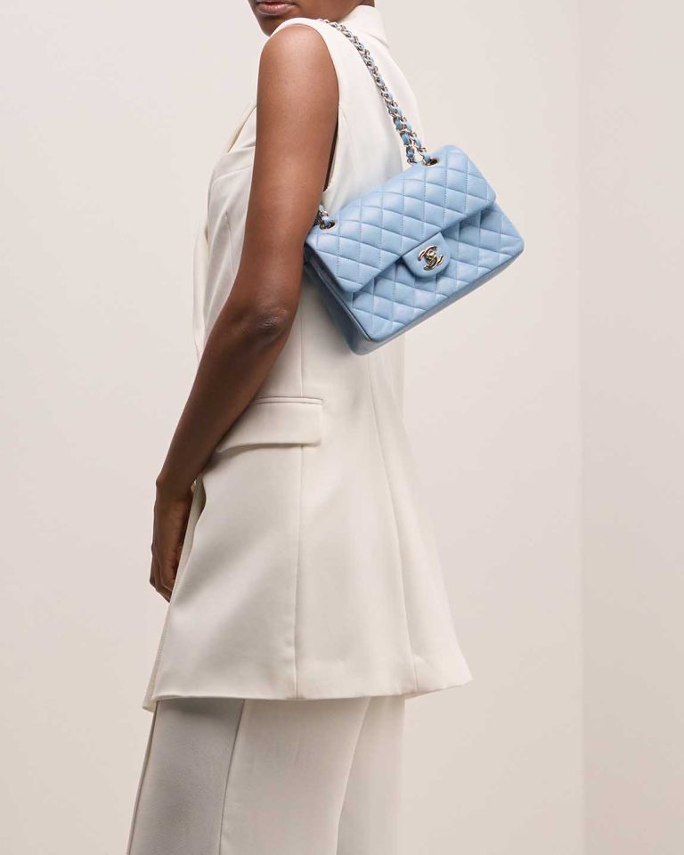 Chanel Timeless Small Caviar Light Blue Front | Sell your designer bag