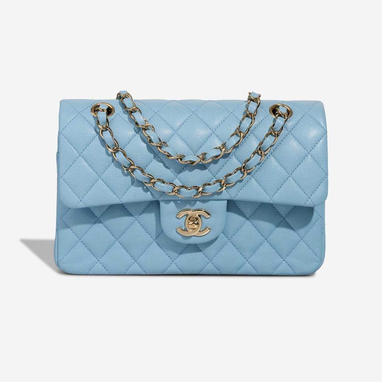 Chanel Timeless Small Caviar Light Blue Front | Sell your designer bag