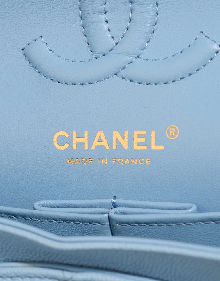 Chanel Timeless Small Caviar Light Blue Logo | Sell your designer bag