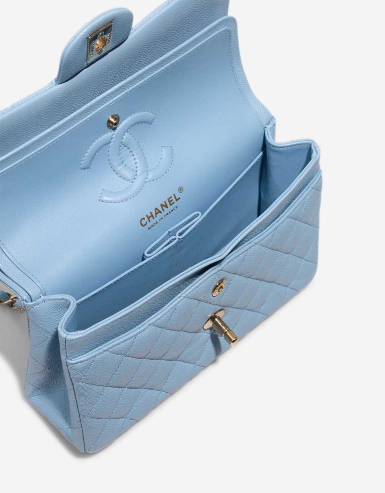Chanel Timeless Small Caviar Light Blue Inside | Sell your designer bag