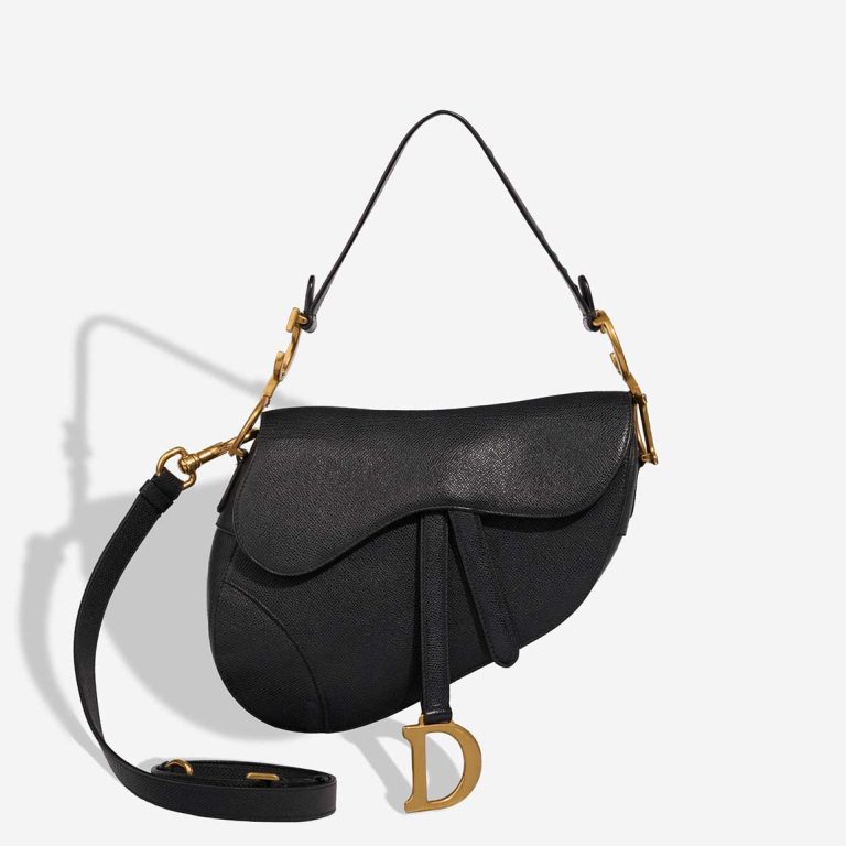 Dior Saddle Medium Calf Black Front | Sell your designer bag