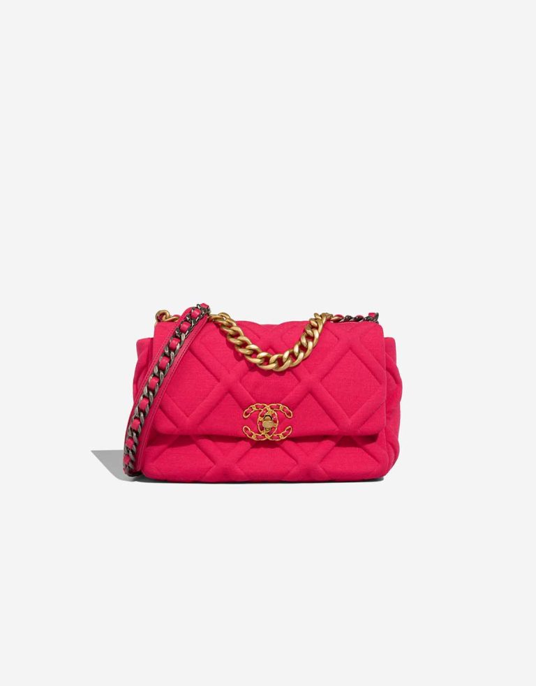 Chanel 19 Flap Bag Jersey / Lamb Pink Front | Sell your designer bag