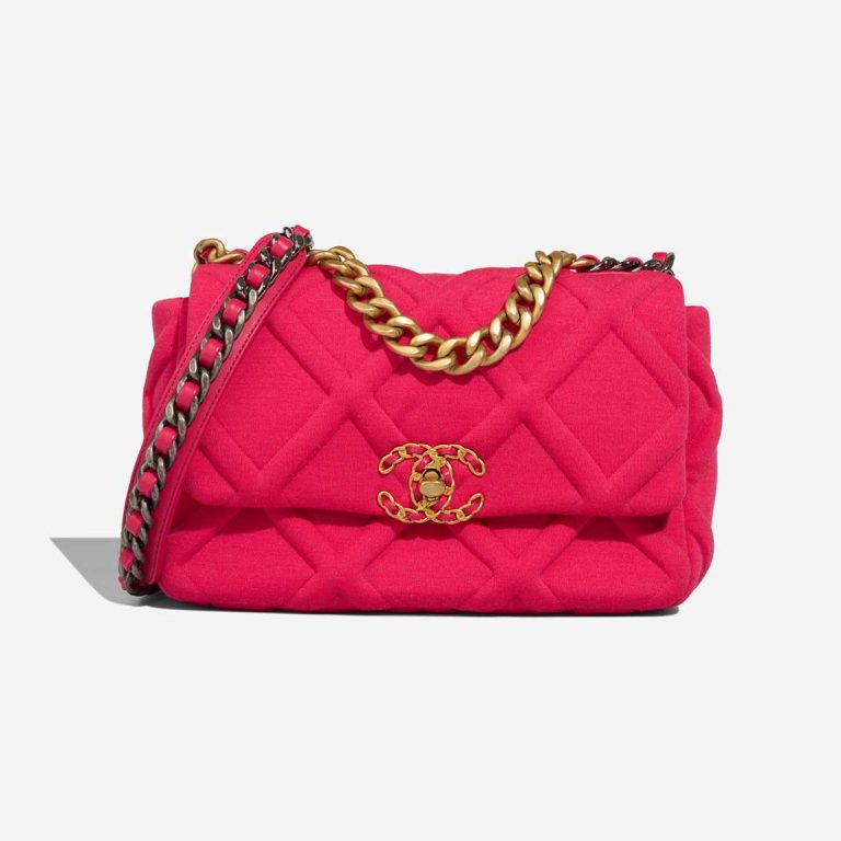 Chanel 19 Flap Bag Jersey / Lamb Pink Front | Sell your designer bag