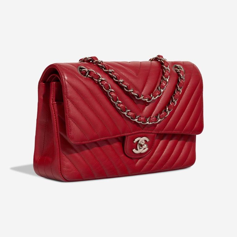 Chanel Timeless Chevron Medium Caviar Dark Red | Sell your designer bag