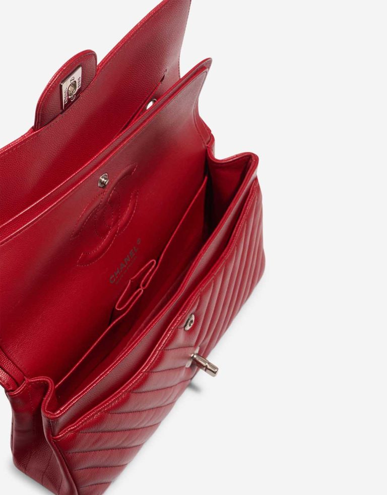 Chanel Timeless Chevron Medium Caviar Dark Red Inside | Sell your designer bag