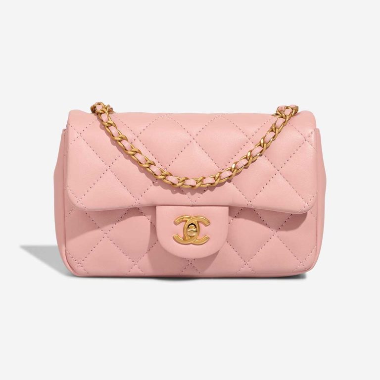Chanel Timeless Mini Rectangular Lamb Light Pink Front | Sell your designer bag