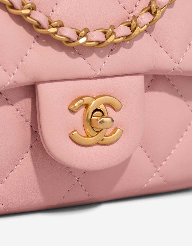 Chanel Timeless Mini Rectangular Lamb Light Pink Closing System | Sell your designer bag