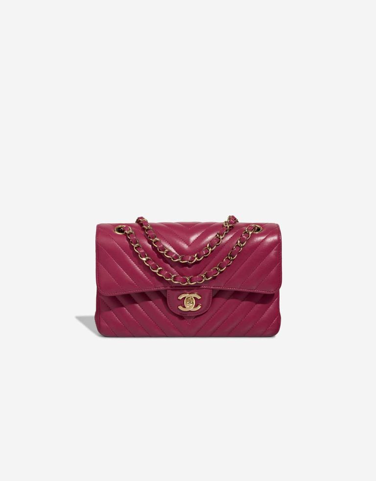 Chanel Timeless Chevron Small Lamb Pink Front | Sell your designer bag