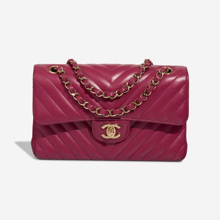 Chanel Timeless Chevron Small Lamb Pink Front | Sell your designer bag