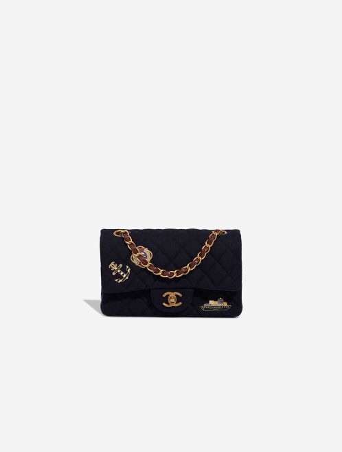 Chanel Timeless Paris-Hamburg Mini Rectangular Lamb / Jersey Blue / Red Front | Sell your designer bag