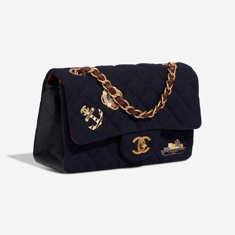 Chanel Timeless Paris-Hamburg Mini Rectangular Lamb / Jersey Blue / Red | Sell your designer bag