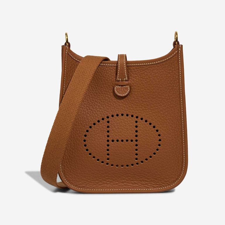Hermès Evelyne 16 Taurillon Clémence Gold Front | Sell your designer bag