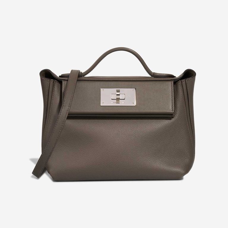 Hermès 24/24 21 Evercolor / Swift Gris Étain Front | Sell your designer bag