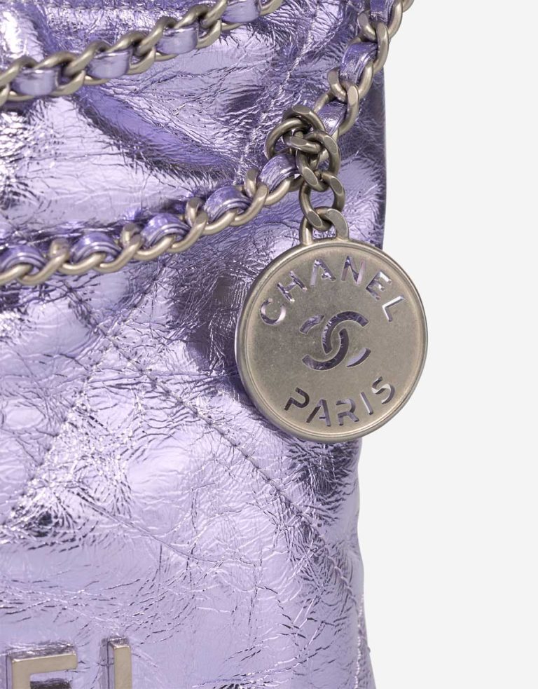 Chanel 22 Mini Aged Calf Metallic Purple Closing System | Sell your designer bag