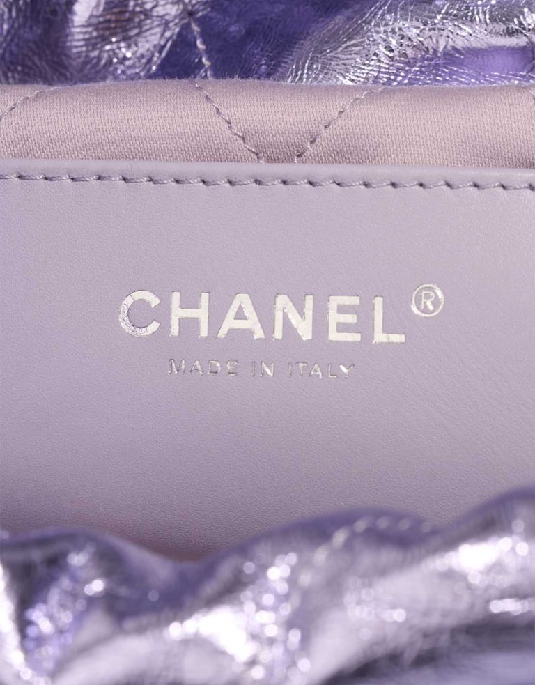 Chanel 22 Mini Aged Calf Metallic Purple Logo | Sell your designer bag
