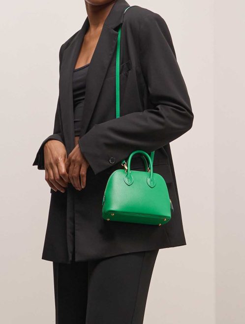 Hermès Bolide Mini Chèvre Chamkila Menthe on Model | Sell your designer bag