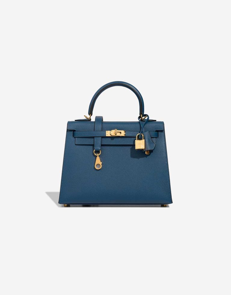 Hermès Kelly 25 Epsom Deep Blue Front | Sell your designer bag